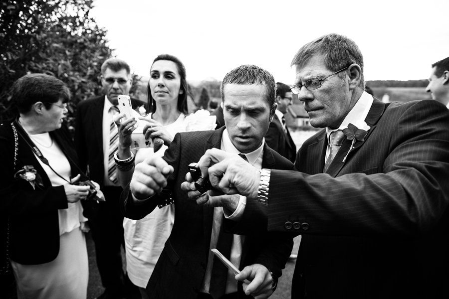 wedding guests with cameras