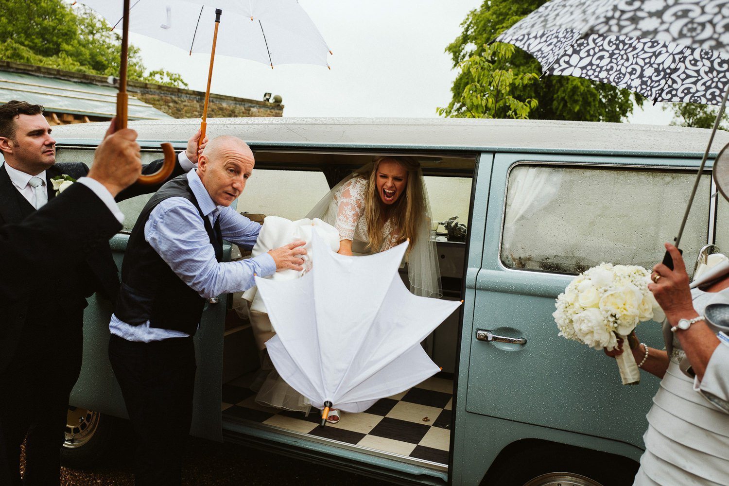 vw camper wedding