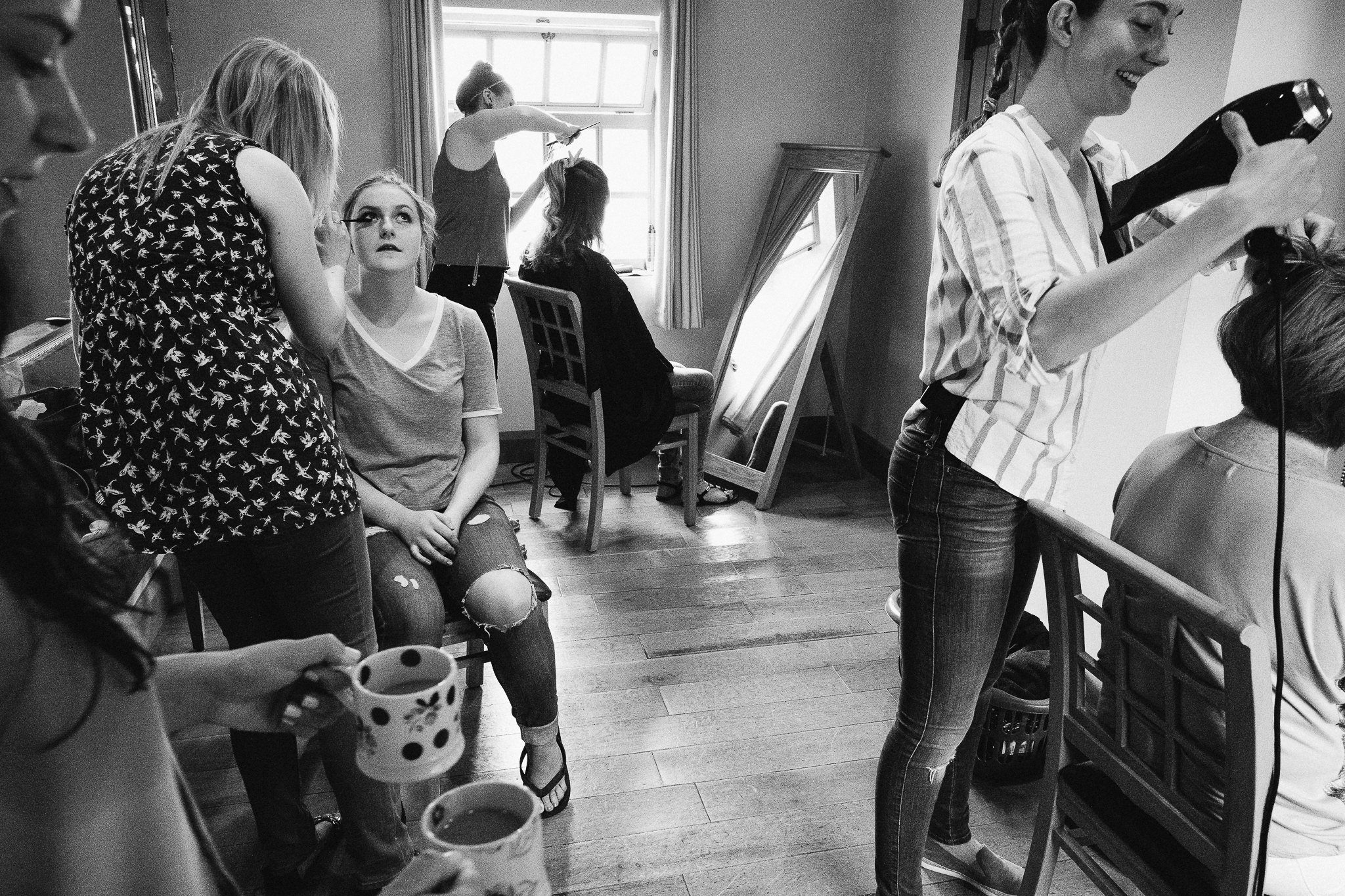 Bride prep at the Ashes