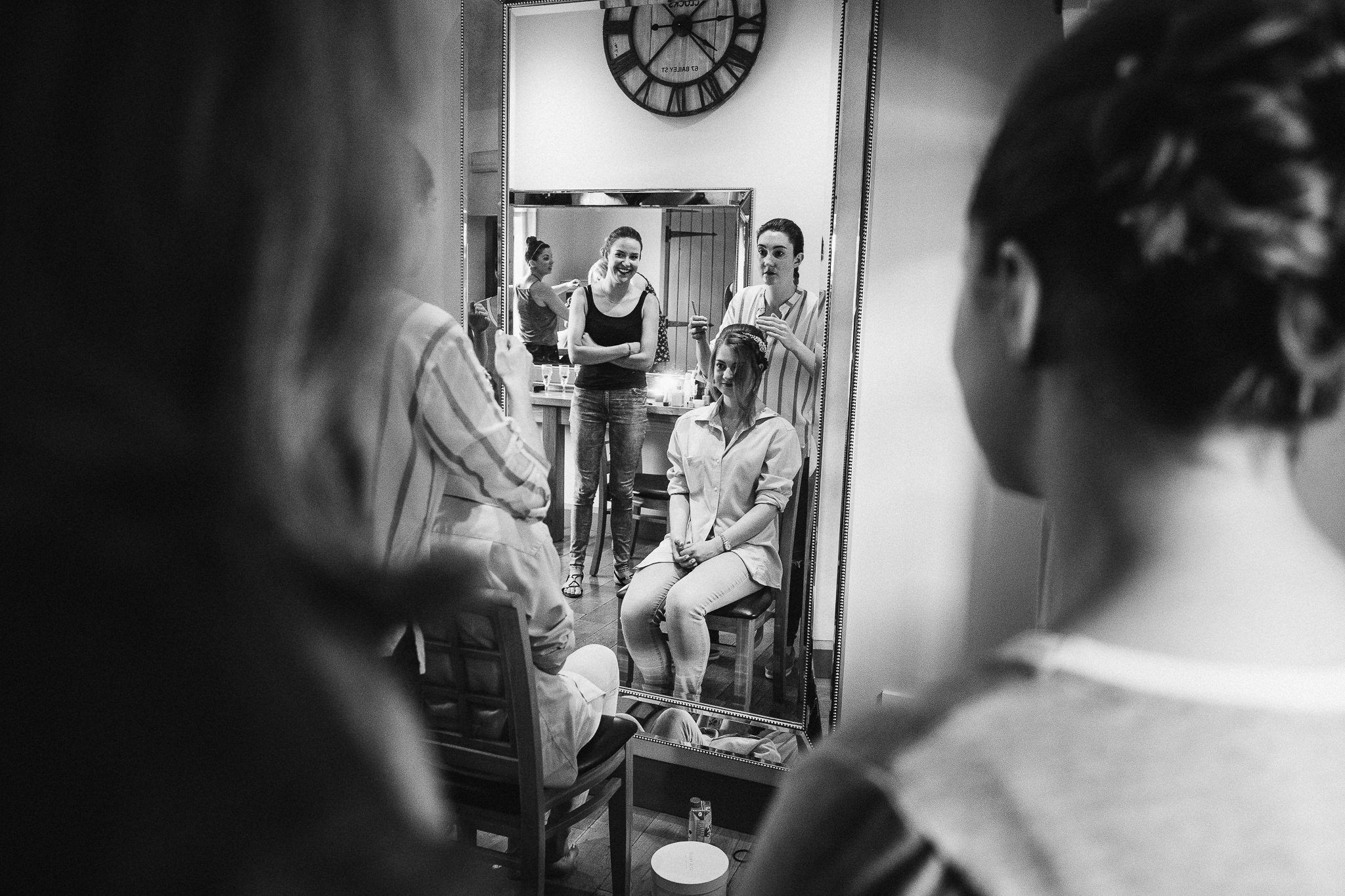 Bride prep at the Ashes wedding venue