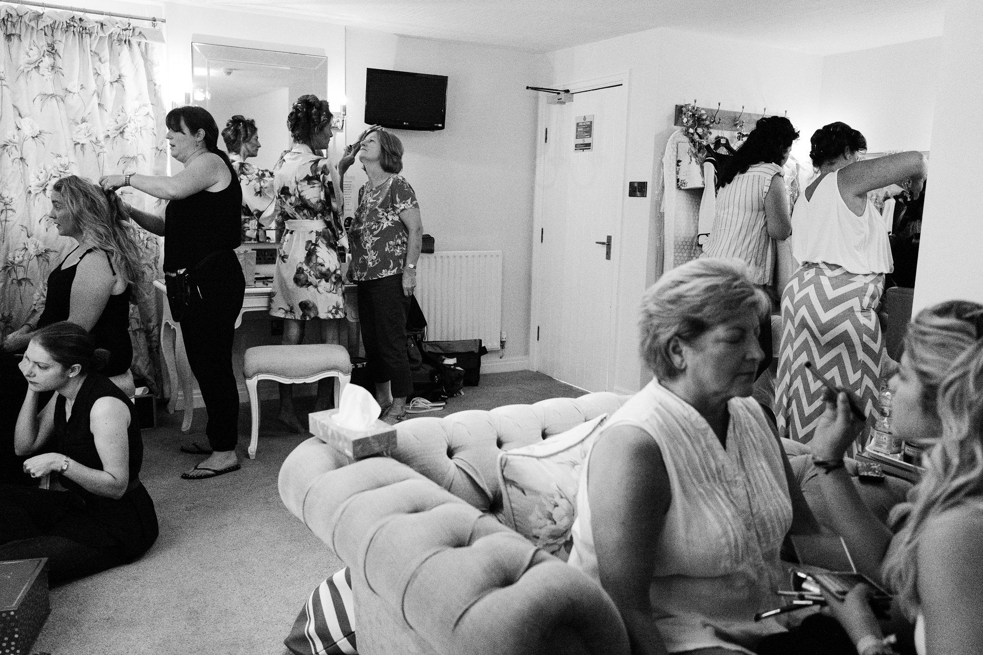 bride getting ready sandhole oak barn