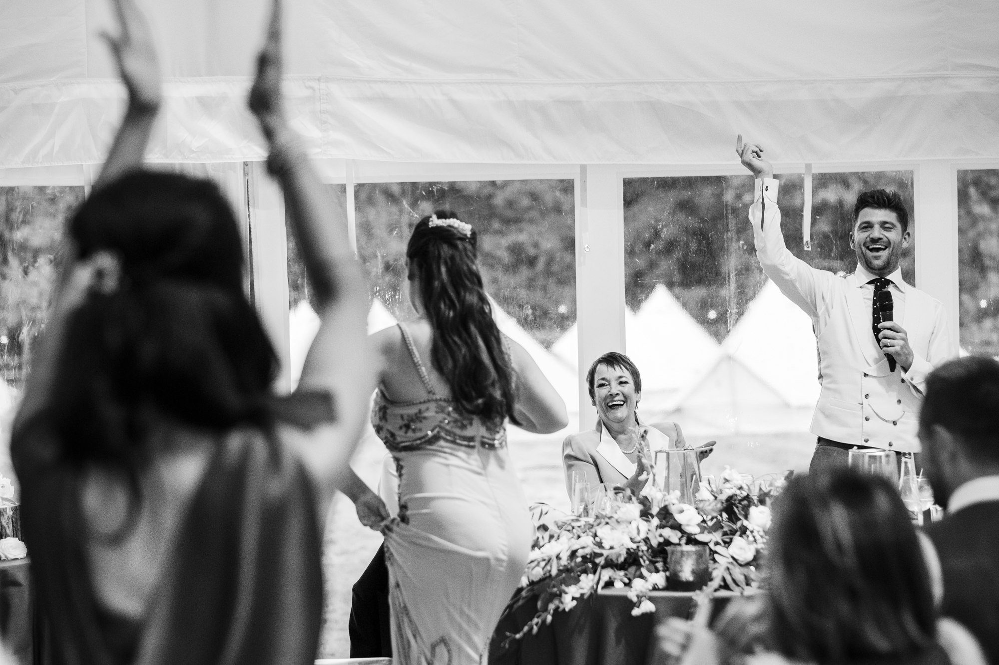 home marquee wedding photography