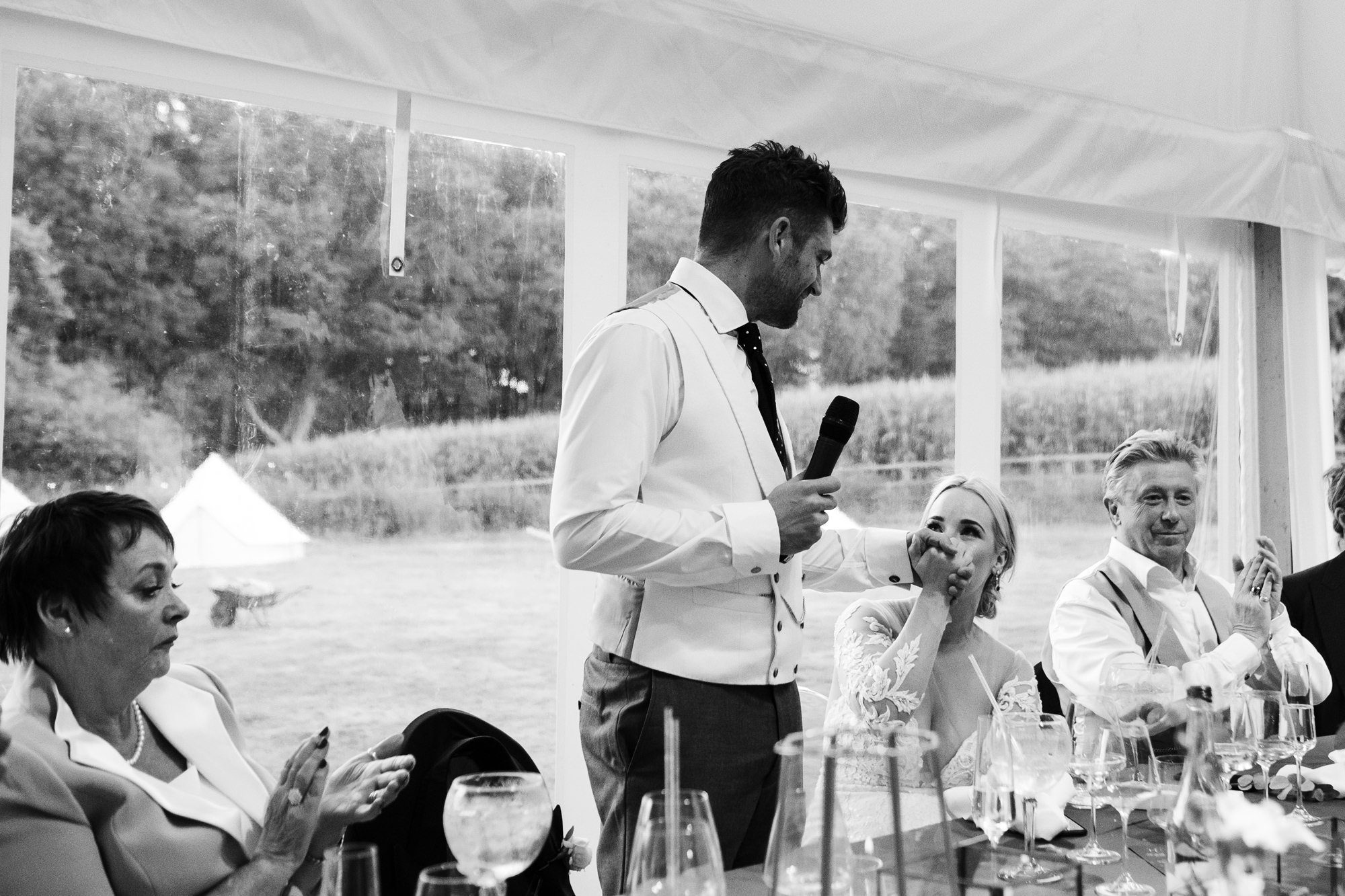 home marquee wedding photography