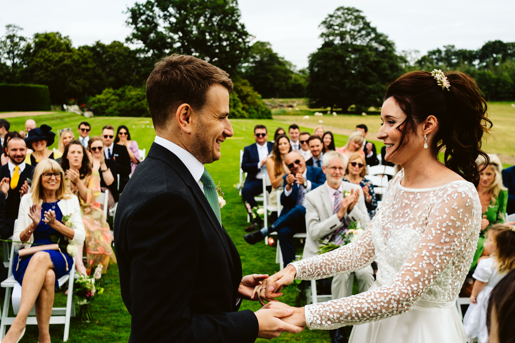 Wadhurst castle outdoor wedding ceremony